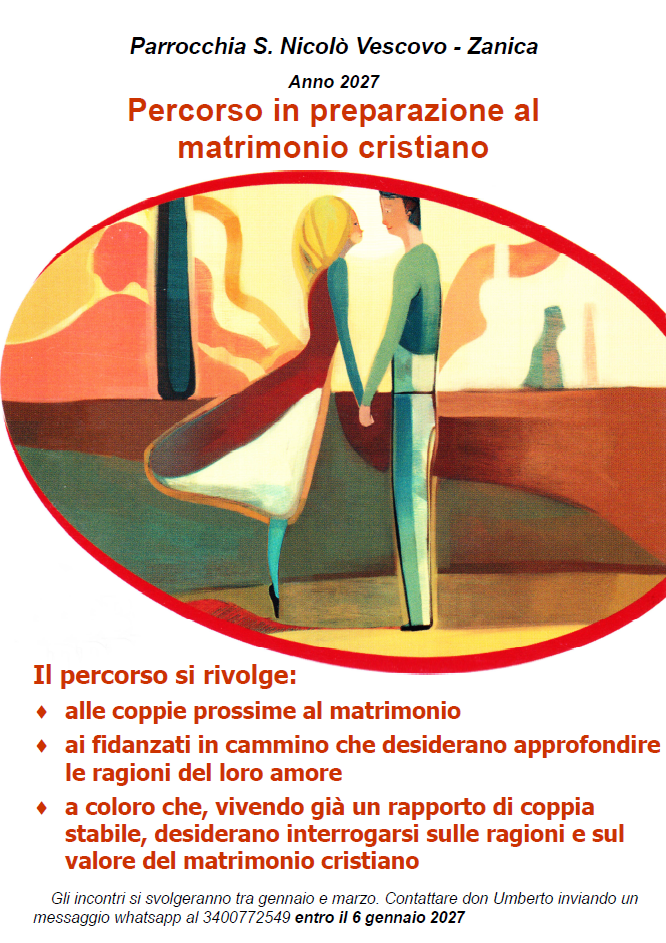 Percorso in preparazione al matrimonio cristiano 2027